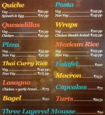 Cafe Downunder menu 