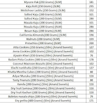 Anand Sweets and Savouries menu 2