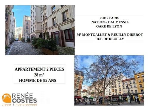 Vente viager 2 pièces 28 m² à Paris 12ème (75012), 137 100 €