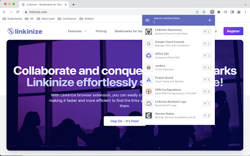 Linkinize - Bookmark Manager for Teams