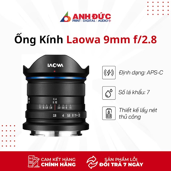 Ống Kính Laowa 9Mm F/2.8 Zero - D For Fujifilm X - Hàng Chính Hãng