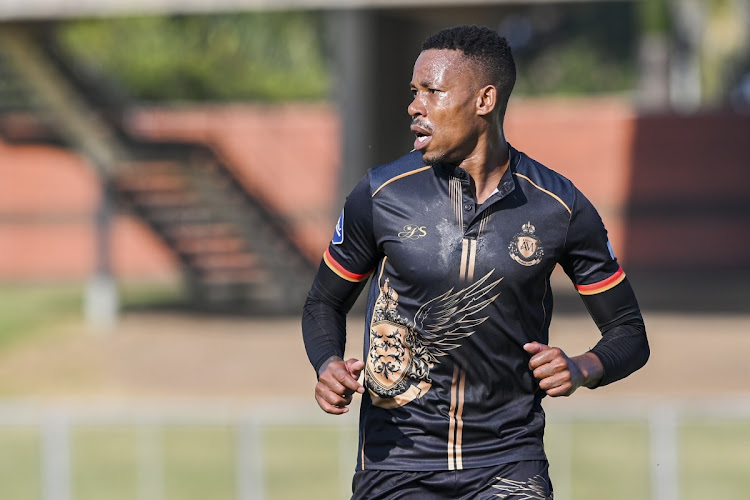 Happy Jele turns out for Royal AM in their DStv Premiership match against Stellenbosch FC at Chatsworth Stadium in April. Jele is currently a free agent.