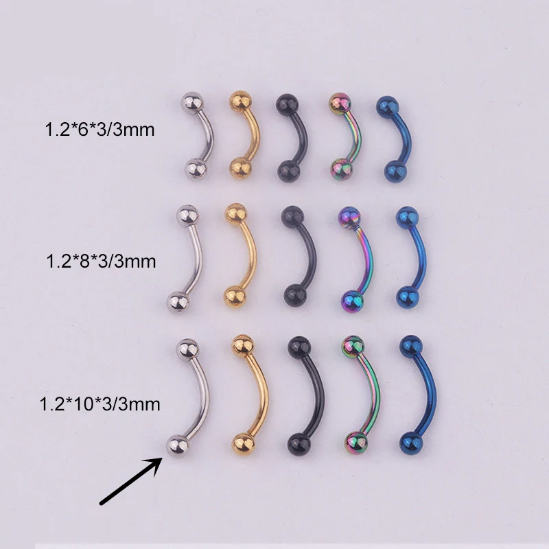 Anneau de sourcil sphérique en acier inoxydable 316L médical, piercing, hypoallergénique, sûr et idéal pour le corps.