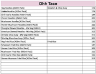 Ohh Taco menu 2