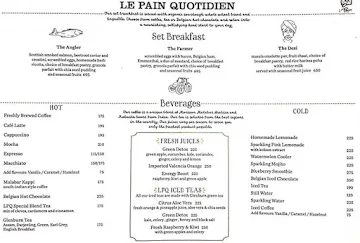 Le Pain Quotidien menu 