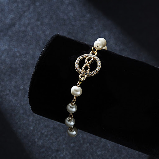 Title 8, Hollow Rhinestone Pearl Bracelet Multi-style Ad...
