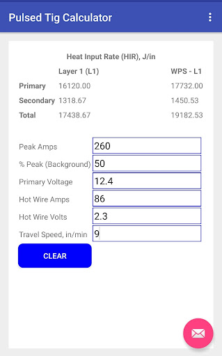 Pulsed Tig Calculator