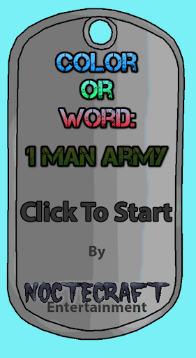 Color or Word: 1 Man Army