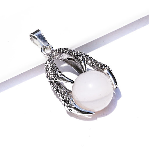 Title 11, Natural Crystal Agate Dragon Claw Alloy Pendant...