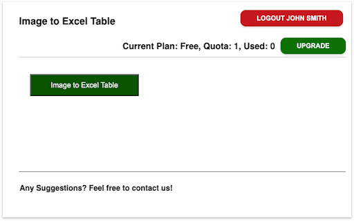 Image to Excel Table