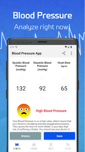 Screenshot Blood Pressure App - BP log