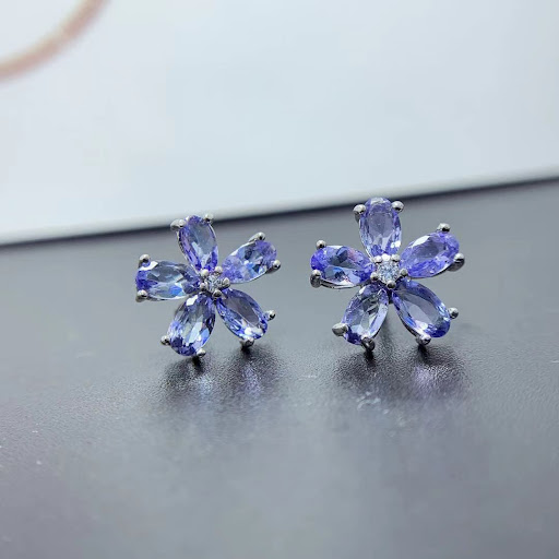 Title 6, Inlaid Colored Gems Jewelry Natural Tamsang Flo...