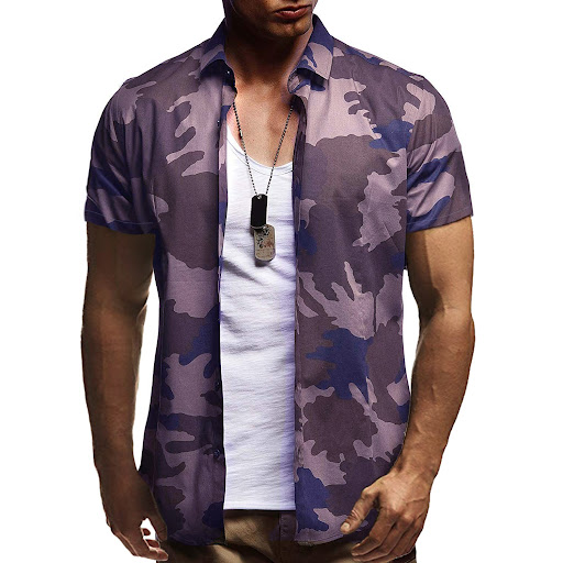 Title 5, Fashion Camouflage Style Short-sleeved Casual S...