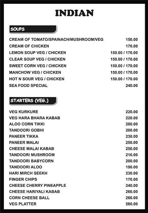 Kanak Restaurant menu 