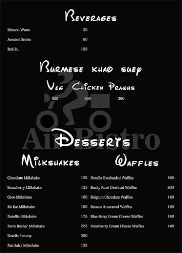 Air Bistro menu 