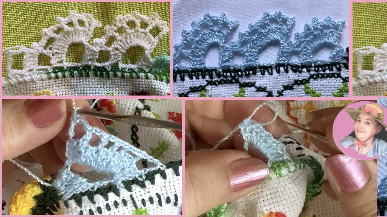 Bella muestra de orilla de gancho o crochet paso a paso 