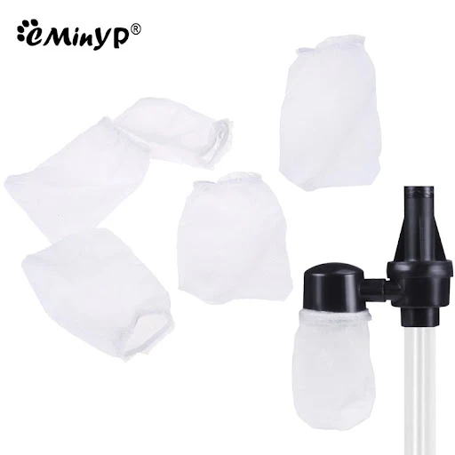 5Pcs Aquarium Siphon Filter Bags Fish Tank Electric Water Changer Gravel Cleaner Replaceable Mesh Bags Sand Washer Acces