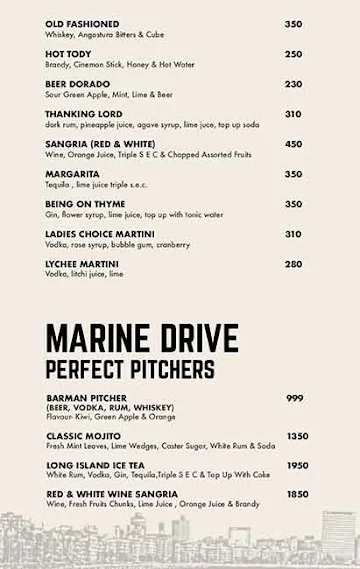 Marine Drive menu 