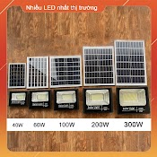 Đèn Pha Năng Lượng Mặt Trời 40W 60W 100W 200W 300W Chính Hãng - Hạt Led Nhiều Nhất Thị Trường