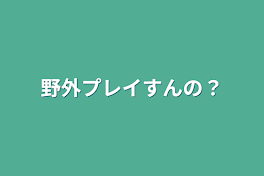 野外プレイすんの？