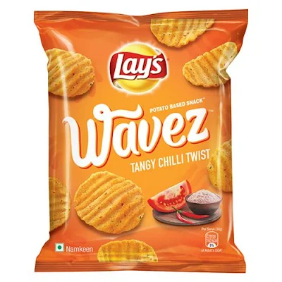 Lays Wavez Tangy Chilli Twist Chips - 52 gm
