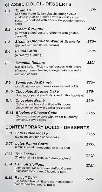 Little Italy menu 