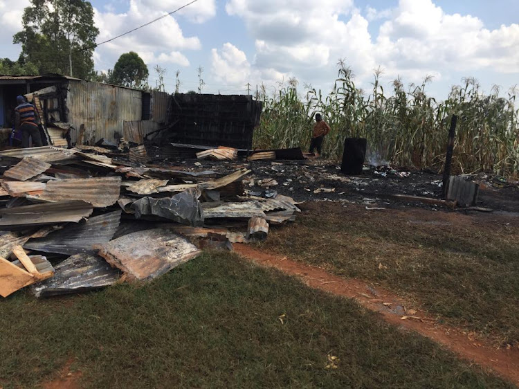 Properties razed down by the ranging fire in Kodiaga Market.