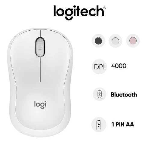 Chuột không dây bluetooth Logitech M240 (Trắng)