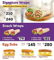 Subway menu 2