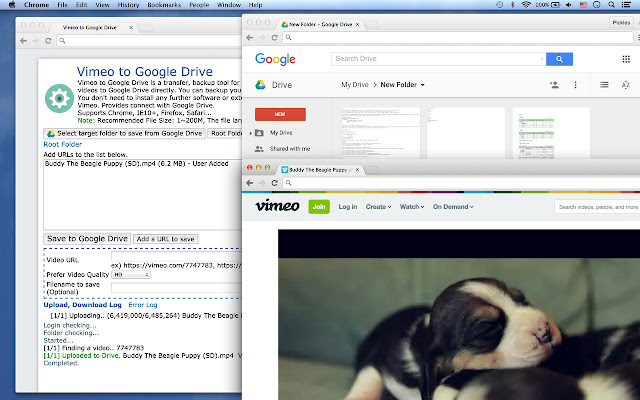 Vimeo™ to Google Drive chrome extension