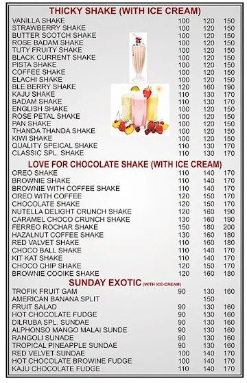 Shake And Juice.com menu 