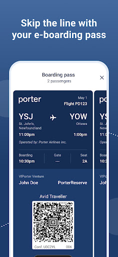 Screenshot Porter Airlines