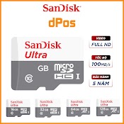 Thẻ Nhớ Microsdhc 16Gb 32Gb 64Gb 128Gb 256Gb Sandisk Ultra Class 10 667X 100Mb/S