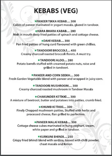 Turban Tadka Multicuisine Restaurant menu 