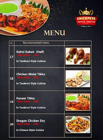 New Chickpete Donne Biryani menu 