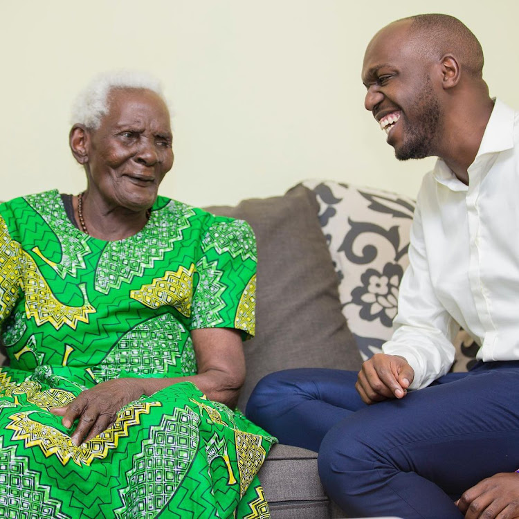 Larry Madowo and his grandma