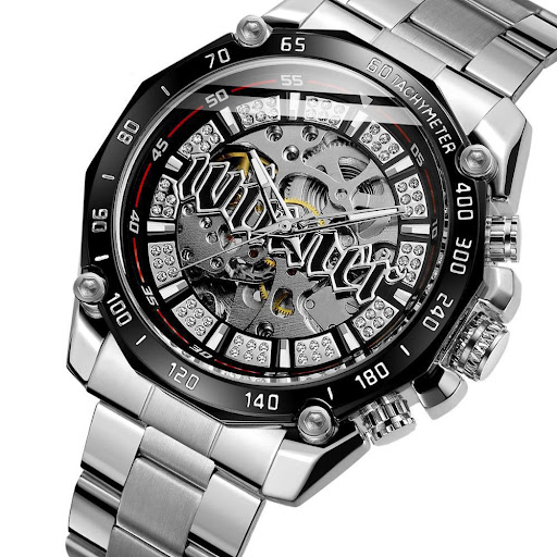 Title 7, Mens Fashion Casual Skeleton Mechanical Moveme...