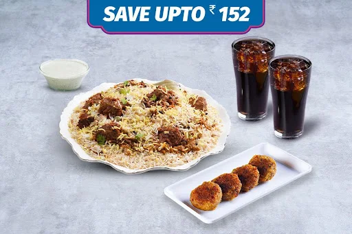 1 Non-Veg Kilo Biryani + Non-Veg Kebab + 2 Beverages (Serves 2-3)