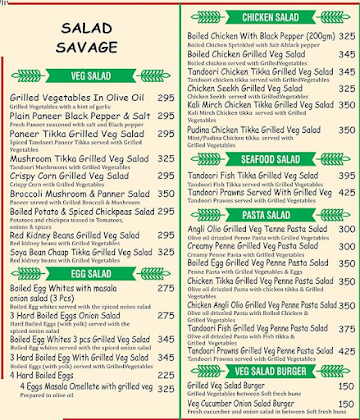 Salad Savage menu 