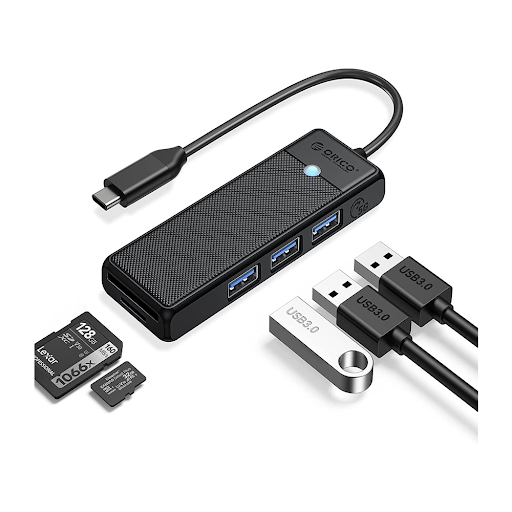 Bộ chia/ Hub Type C ra 4 cổng USB 3.0 Orico PAPW3AT-C3-015-BK-EP (Đen)