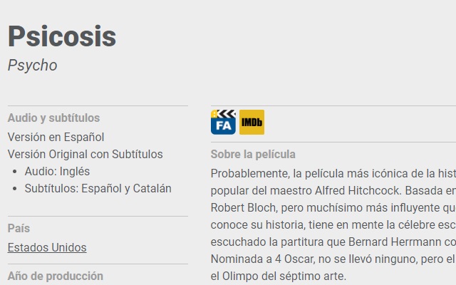 Filmaffinity e Imdb desde Filmin.es chrome extension