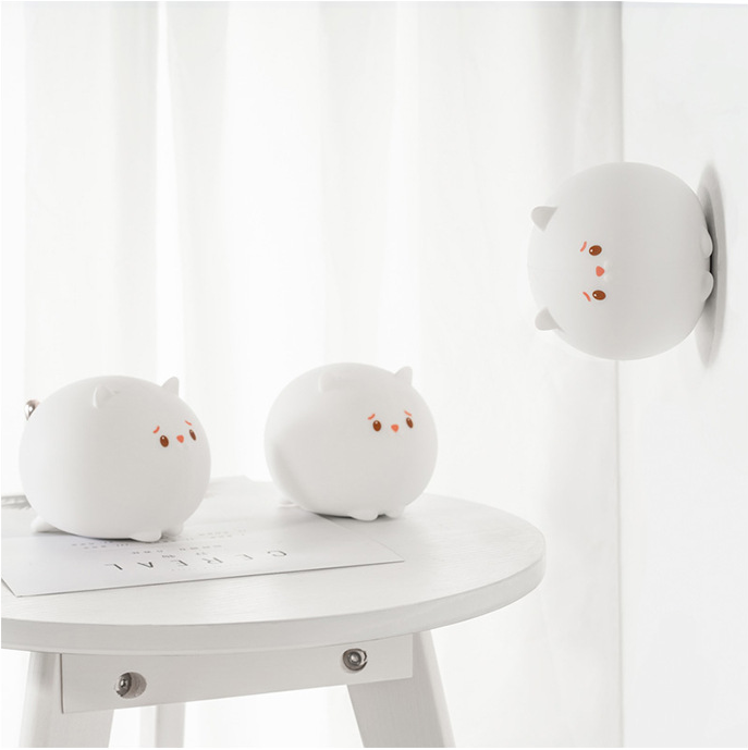 Title 5, Luminária de silicone Meow para noite, fofa e s...