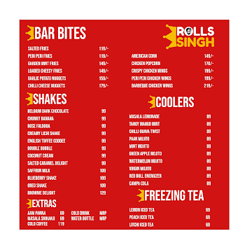 Rolls Singh menu 
