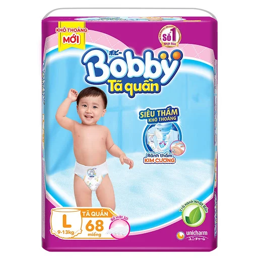 Tã quần Bobby gói siêu lớn L68 bịch 68 miếng