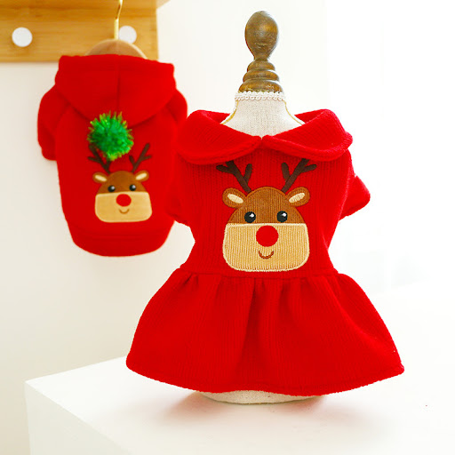 Title 5, Warm Christmas Elk Dog Skirt Hoodie A cozy and ...
