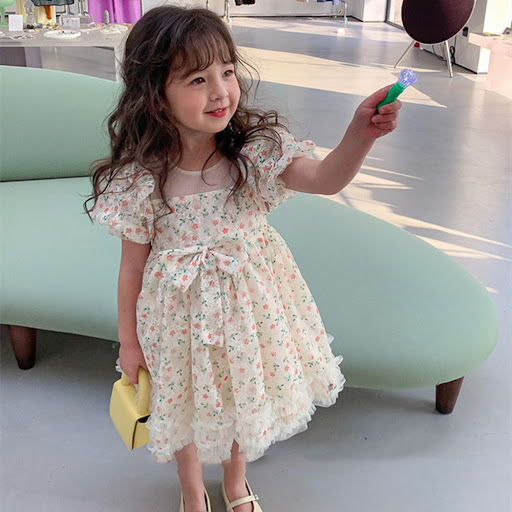 Title 4, Girls New Style Short Sleeve Princess Floral D...