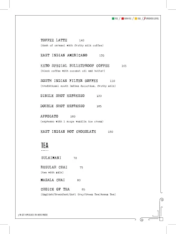 East India Street Cafe menu 