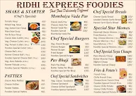 Ridhi Exprees Foodies menu 1