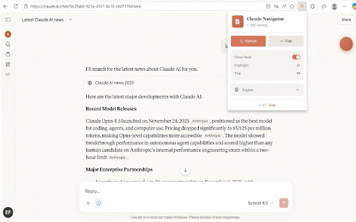 Claude Navigator screenshot 2