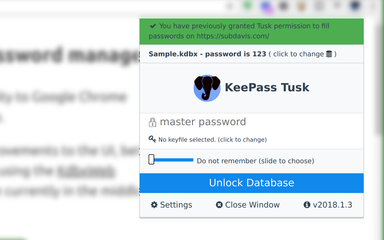 KeePass Tusk - Password Access and Autofill Preview image 3